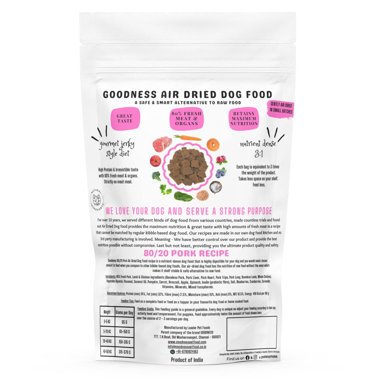 80/20 Pork Air Dried Dog Food